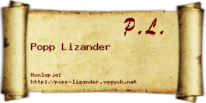 Popp Lizander névjegykártya